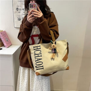 Single Shoulder Canvas Women’s Mommy Casual Tote Commuter Large Capacity Handbag Crossbody Bag Customizable