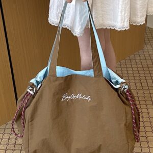 Large-capacity Double-sided Tote For Commuting, 2026 New Model, Personalized Patchwork With Contrasting Colors And