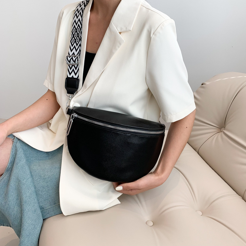 Women's Large Waist Elegant Belt Crossbody Bag, Beige Mini Handbag Chest Bag For Travel - Image 5