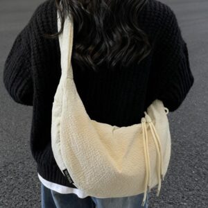 High-End Niche Simple Plaid Dumpling 2026 New Lightweight Casual Large Capacity Cloth Crossbody Bag Trendy