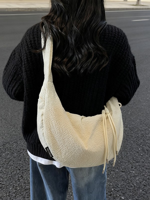 High-End Niche Simple Plaid Dumpling 2026 New Lightweight Casual Large Capacity Cloth Crossbody Bag Trendy - Image 2
