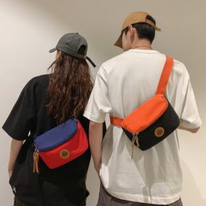 Chest women ins small simple color matching student waist fashion street shoulder niche trendy brand messenger bag