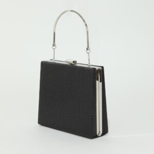 2026 New Solid Color Simple Shiny Glitter Crocodile Pattern Handbag Chain Square Evening Bag