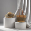 Hat bag set Khaki black strip