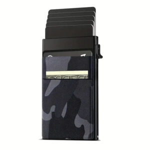 Passport Covers & Wallets New Men’s Simple Ultra Thin RFID Protection Wallet Aluminum Alloy Side Push Card Case