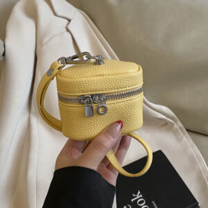 Korean Style Fashion Simple Mini Crossbody Bag For Women 2026 Summer New Trendy Personality Lychee Pattern Handbag