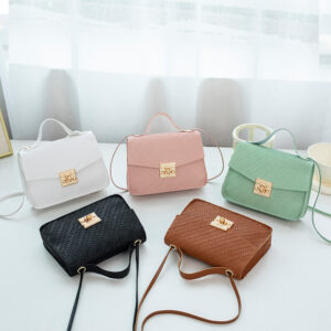Fashion Embossed For Women Fresh Sweet Drawstring Crossbody Shoulder Small Square Bag