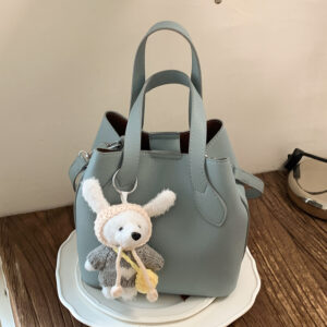 Solid Color Versatile Fashion Bucket For Women, Korean Style Shoulder Crossbody Handbag, Simple Casual Commuter Bag