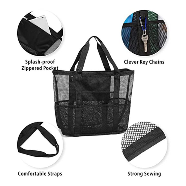 Large Capacity Toy Mesh Swimming Multifunctional Travel Handheld Single Shoulder Beach Swimsuit Storage Bag - Image 4