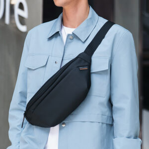 Men’s Lightweight Water-Resistant Crossbody Bag, Compact Oxford Fabric Sling Pack For Daily Commute, Travel & Outdoor