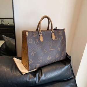 2026 New Women Vintage Letter Shopping Bag Large Capacity Versatile Trendy Foreign Trade Handbag