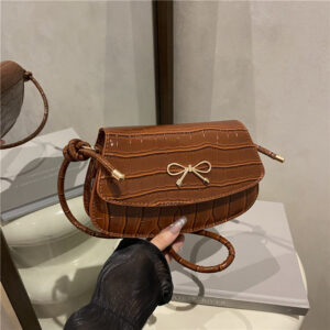 Trendy Bowknot Korean Style Ins Wind Casual Underarm Fashionable Solid Color Light Luxury Stylish Shoulder Bag For Women