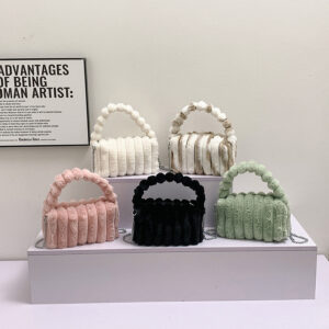 Soft Plush Handbag Women – Stylish Crossbody Shoulder Bag With Zipper Closure, Trendy Mini Square Purse For Daily Use