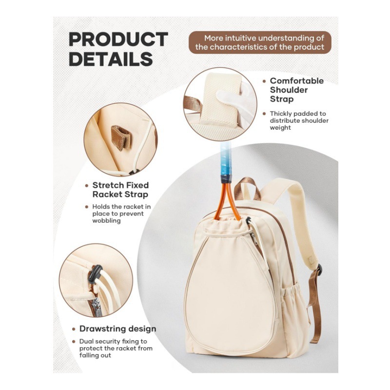 Tennis Backpack Outdoor Sports Shoulder Peak Ball Badminton Bag Functional Luggage - Image 3