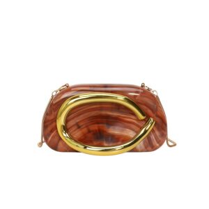 Evening Clutch Handbag Mini With Metal Handle Chain Crossbody Shoulder Bag For Women