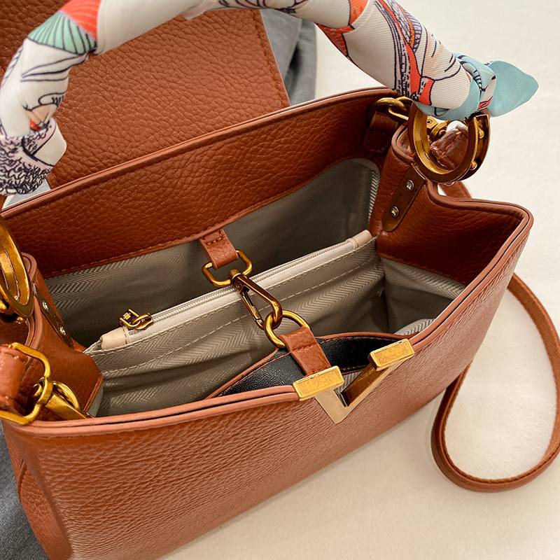 Fashion Trendy Women's Handbag, One-shoulder, Cross-body, Business Commuting, With Scarf - Image 6