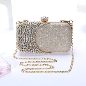 Bas Diamond Studded Evenin Women’s Hand Held Dress Ba, Disco, Shinin Celebrity Banquet Cheonsam Handba Cosmetic