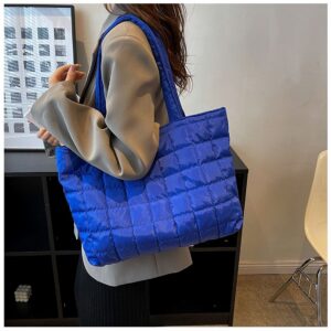 Cross-Border Plaid Jacket For Women 2026 New Large Capacity Down Cotton Single Shoulder Underarm Commuter Handb Tote