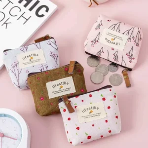 Fashion Wer Pattern Purses Small Fresh Canvas Wallet Lady Girls Earphone Coin Key Money Storage Bag Zipper PouchC241210