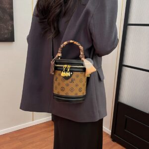 Women’s Monogram Color Block Tote Bag Trendy Online Streaming New Style Handbag