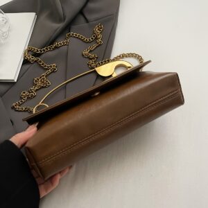 Unique Large Pin Design Envelope Bag Ladies Punk Style Daily Evening Purse