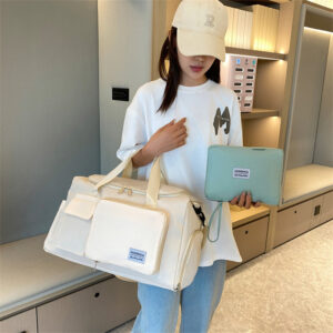 Travel luggage with dry and wet separation, fitness bag, independent shoe compartment, folding storage for delivery bag