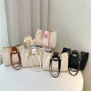 2026 Spring New Style Small For Work Commute Versatile Straw Woven Large Capacity Wide Strap Women’s Shoulder Bag