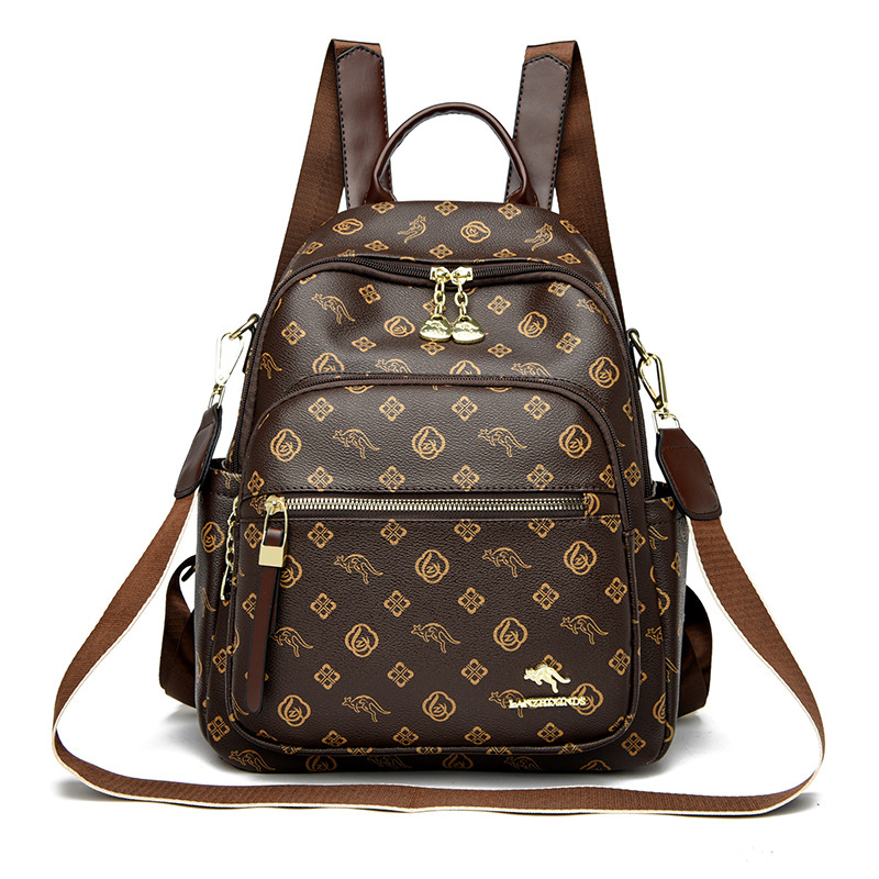Bags New Women's Backpack Soft Leather Mommy Travel Bag Large Capacity - Image 5