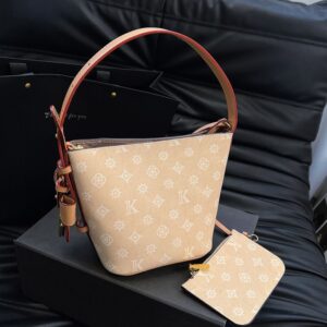 Elegant French-style Fashion Printed Handbag For Women, 2026 Summer New Vintage Shoulder Bag, Crossbody Bucket Bag