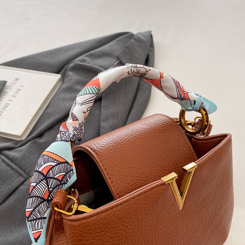 Fashion Trendy Women's Handbag, One-shoulder, Cross-body, Business Commuting, With Scarf - Image 5