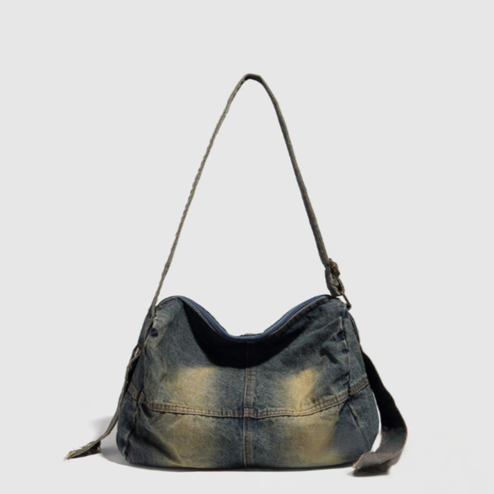 New Washed Old Large Capacity Sweet Cool Hot Girl Underarm Denim Shoulder Crossbody Bag - Image 4