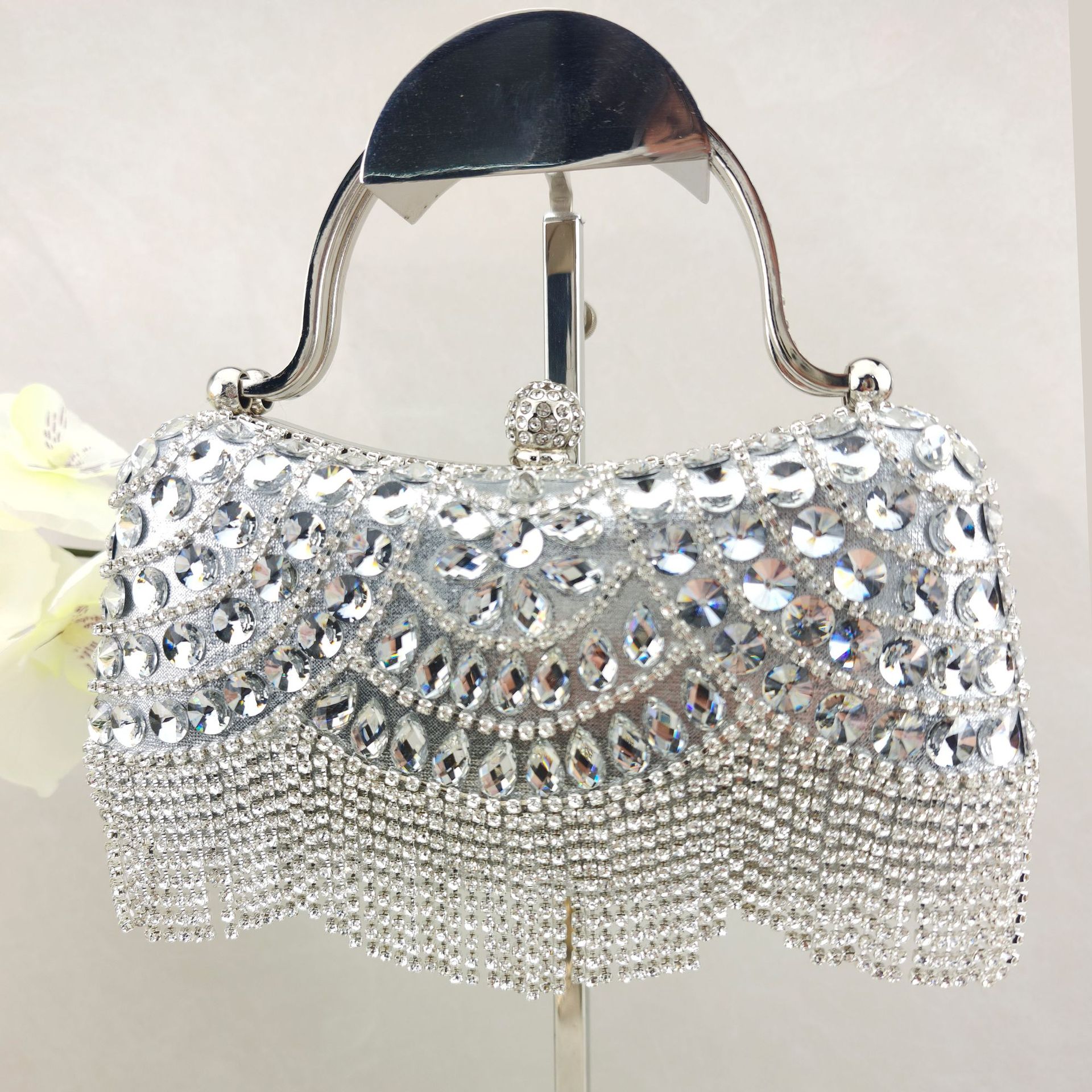 2026 Diamond Set Handbag, Tassel Bag, Wedding Banquet Single Shoulder Evening Dress Bag