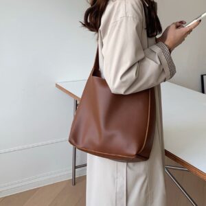 Foreign Trade Versatile Large Capacity Mother-Daughter 2026 New Lazy Bucket Retro Single Shoulder Crossbody Tote Bag