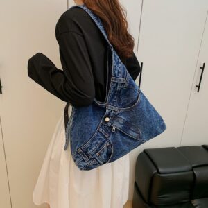 Simple Canvas Denim Women’s 2026 Spring New Fashion Versatile Shoulder Casual Crossbody Bag