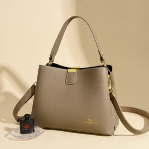 Women’s Soft Leather Crossbody Bucket Bag – Stylish Shoulder & Handbag For Everyday Use, Medium Size Tote With Zipper