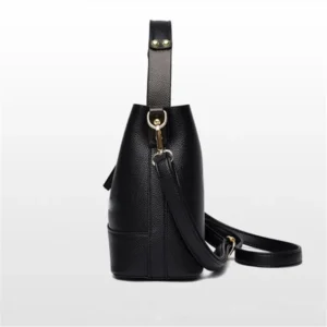 New Versatile Leather Bucket Tote Bag Trendy Female Shoulder Handbag Large Capacity Fashion Women’s Crossbody Bags
