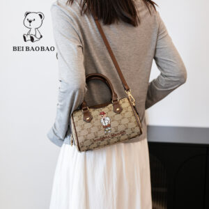 Bags Source Factory Cartoon Bear Shoulder Messenger Women’s Daily Commuter Style Pillow Boston Bag