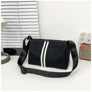 High-End Casual Versatile Pillow Lightweight Nylon Wide Strap Crossbody Men’s Fashion Single Shoulder Small Square Bag