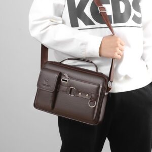 Shoulder Large-capacity Waterproof and Wear-resistant Multi-pocket Business Casual Men’s Messenger Bag