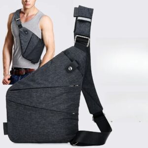 Underarm Men’s Gun Single Shoulder Anti-theft Close Fitting Crossbody Chest Bag, Large Capacity Backpack