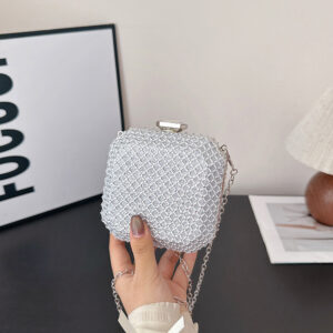 2026 Personalized Mini Diamond-Encrusted Handbag Box Evening Bag Fashion Versatile Chain Crossbody Accessory