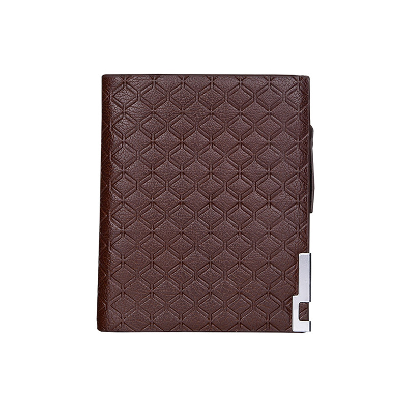 Multi-Card Slot Business Short Plaid Horizontal Coin Purse Zipper Wallet Men's Card Holder - Image 9