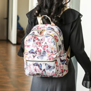 Fashionable Printed Design Backpack With High Quality Nylon Large Capacity Backpacks Luxury Women’s Brand Travel Bag Sac