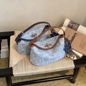 High-end Niche Non-repetitive Denim Woven Dumpling For Women, 2026 New Model, Exquisite Texture, Handb And Crossbody
