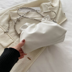 2026 Summer Niche High Texture Wrinkled Cloud Bag Women Versatile Chain Shoulder Crossbody Handbag