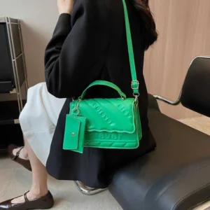 New Fashion Shoulder Bag Quilted PU Leather Ladies Square Handbags Brand Designer Small Crossbody Bags for WomenC241116