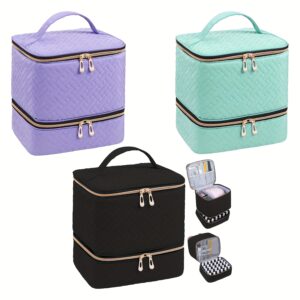 Organizer, Double Quilted Storage Bag, Gel Carrying Case, Holds 30 Bottles Of And Nail Polish Lamp