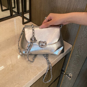 High-end Foreign Style Chain Women’s 2026 New Niche Design Messenger Wrinkled Fashion Shoulder Small Square Bag