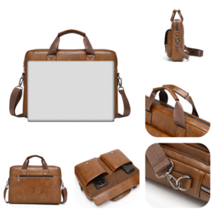 Men’s Business Briefcase Large Capacity High End Laptop Bag One Shoulder Messenger Simple Handbag Men