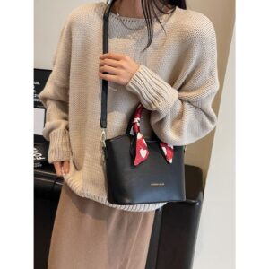 Fashionable Wedding High-End Women’s Large Capacity New Crossbody Bag, Bridal Handbag, Red Bucket Shoulder Bag